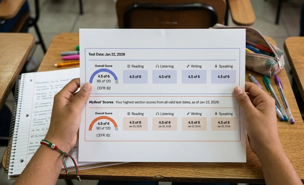 Calificación del nuevo examen TOEFL IBT 2026